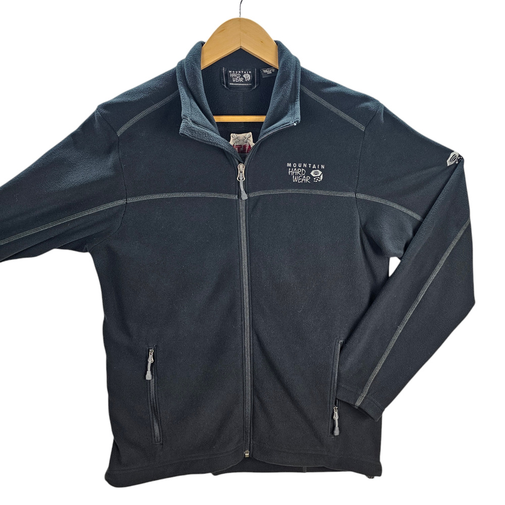 Mountain Hard Wear Mens S Jacket Fleece Charcoal Polyester Full Zip Long Sleeve